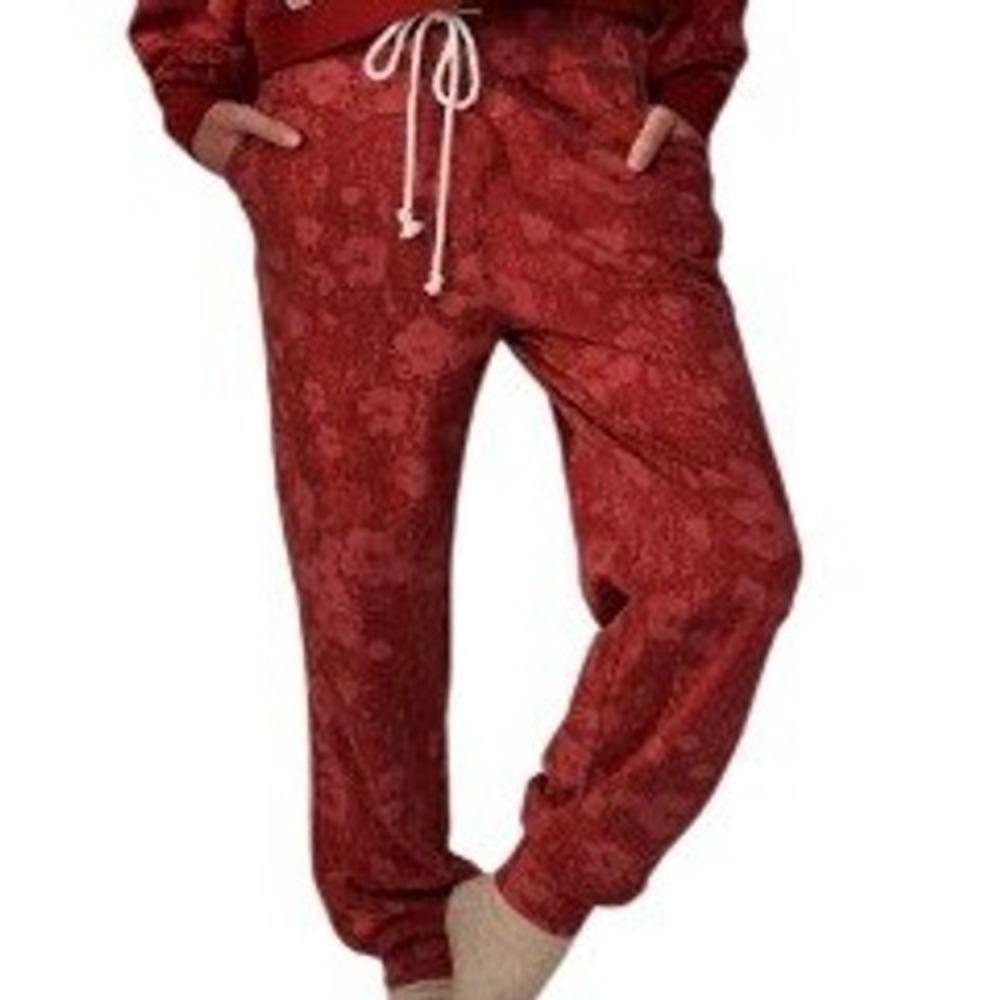 Saturday Sunday by Anthropologie Printed Red Pink Joggers Size XS